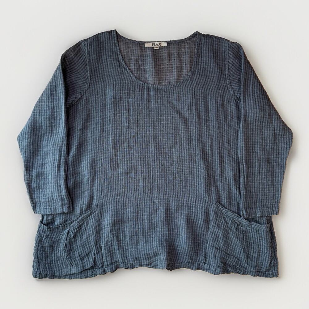 Flax Linen Tunic Women's 2G Gray Comfort Loungewear Minimalist Luxury